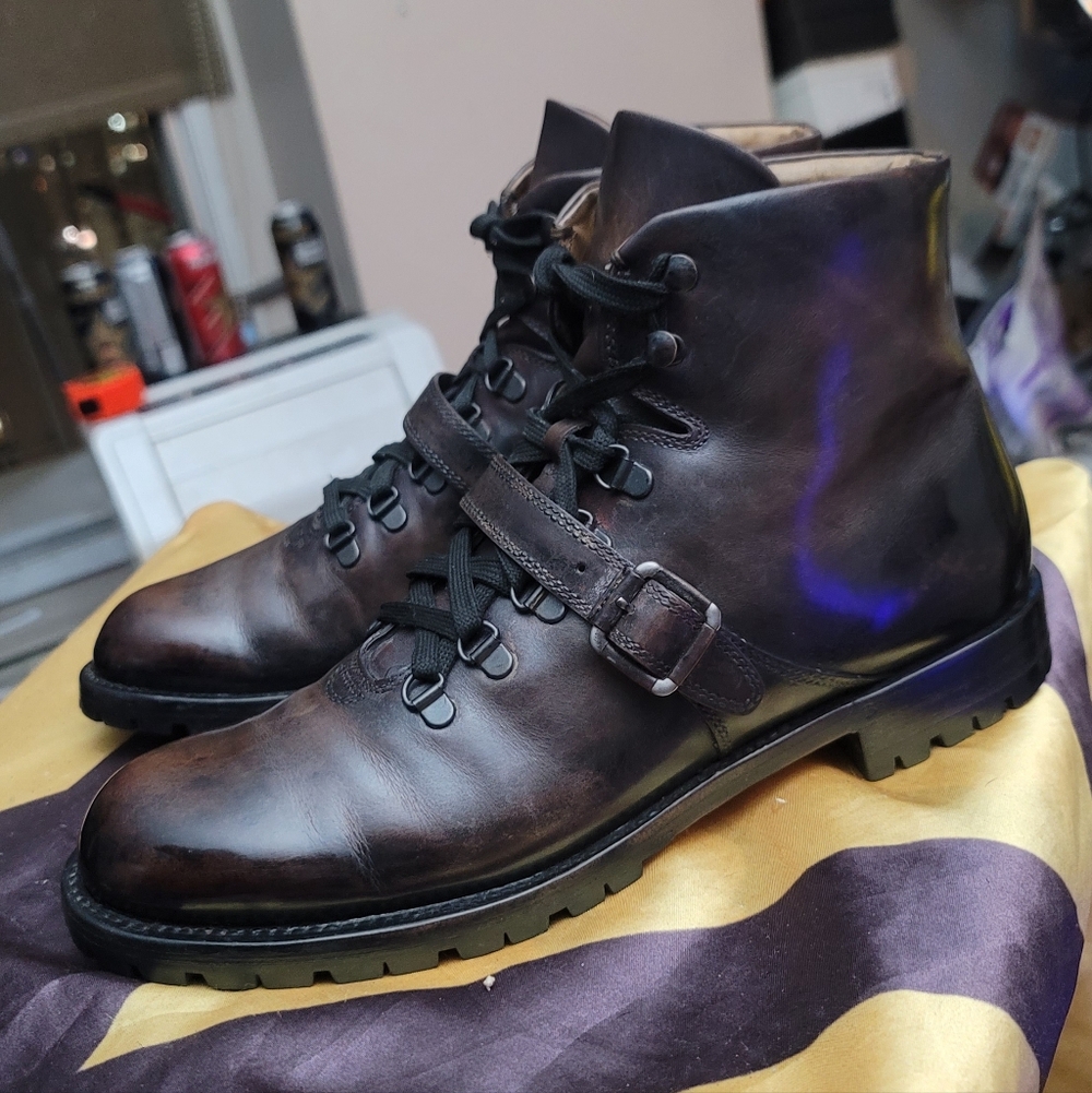 Berluti Brunico Venezia Leather Hiking Boots